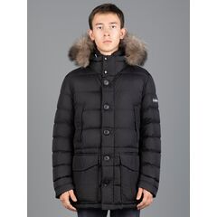 Длинный зимний мужской пуховик с мехом Graper Black, Цвет: Черный, Размер: 48