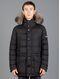 Длинный зимний мужской пуховик с мехом Graper Black, Цвет: Черный, Размер: 50